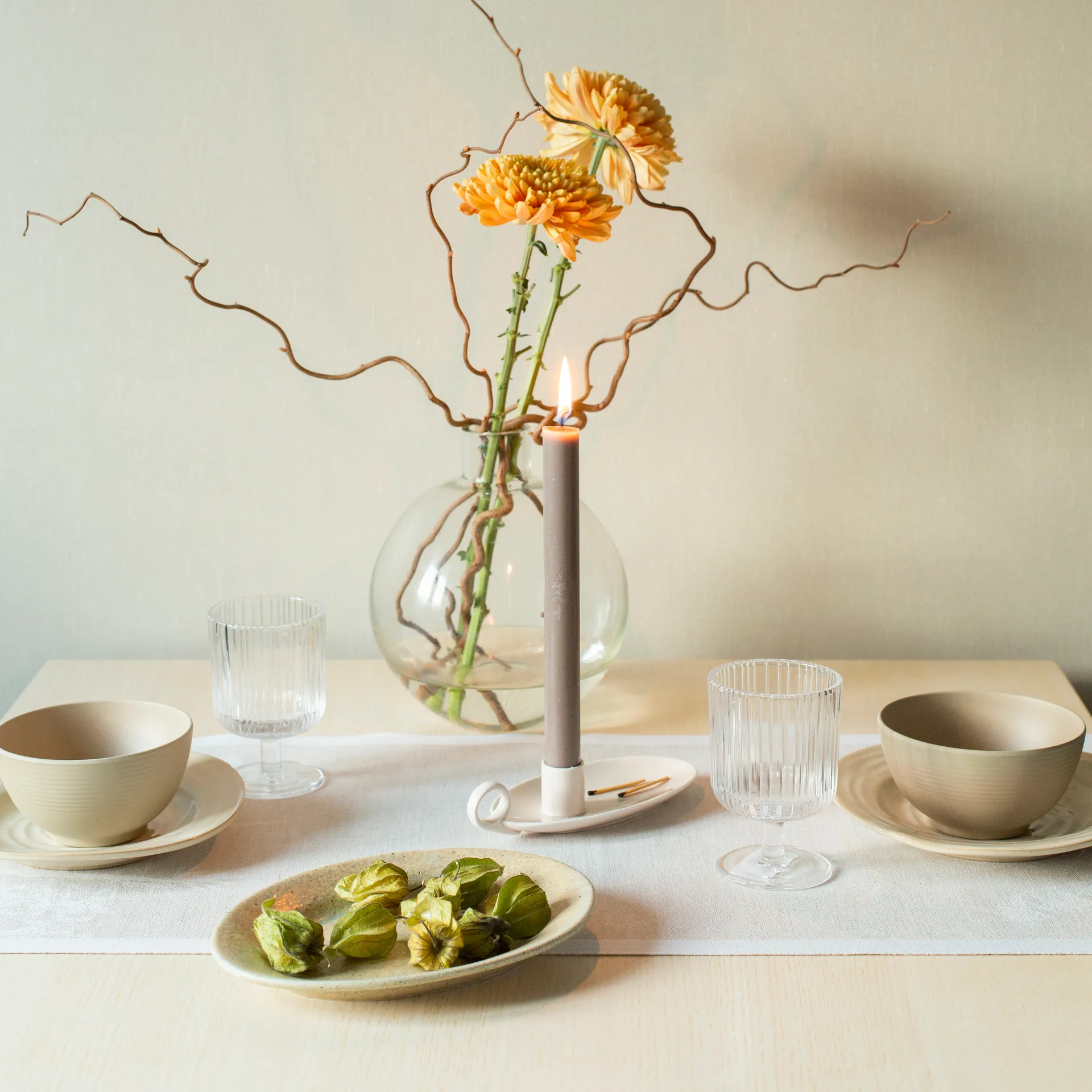 Airy 桌布（table runner） 35x120 cm, 米色 Ekelund Linneväveri