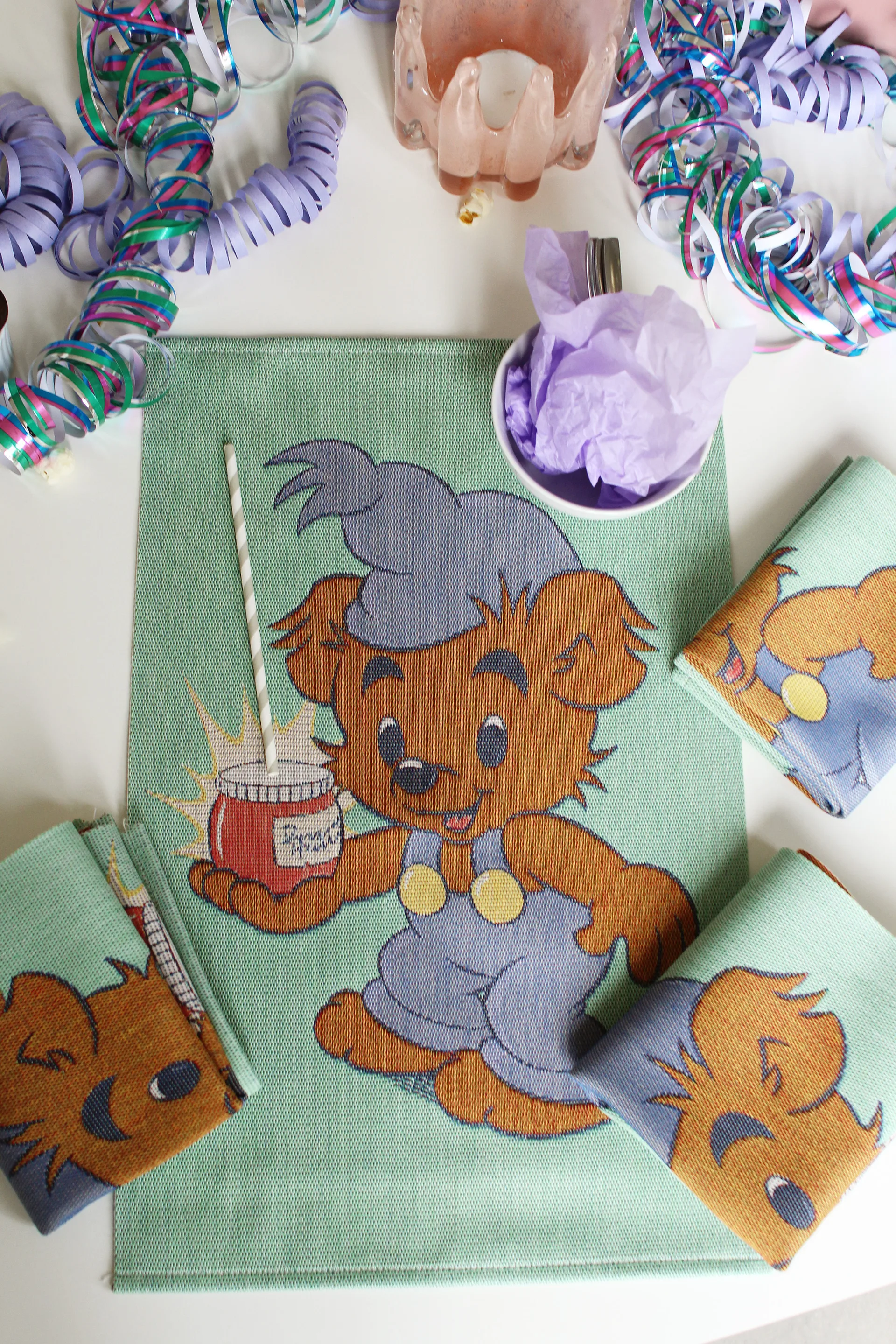 Bamse 厨用巾35x50cm, 蓝色_绿色 Ekelund Linneväveri