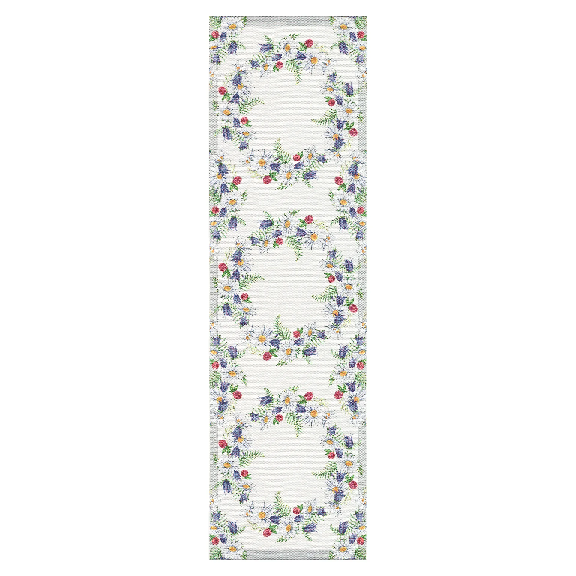 Blomkrans 桌旗35x120cm, 多色 Ekelund Linneväveri