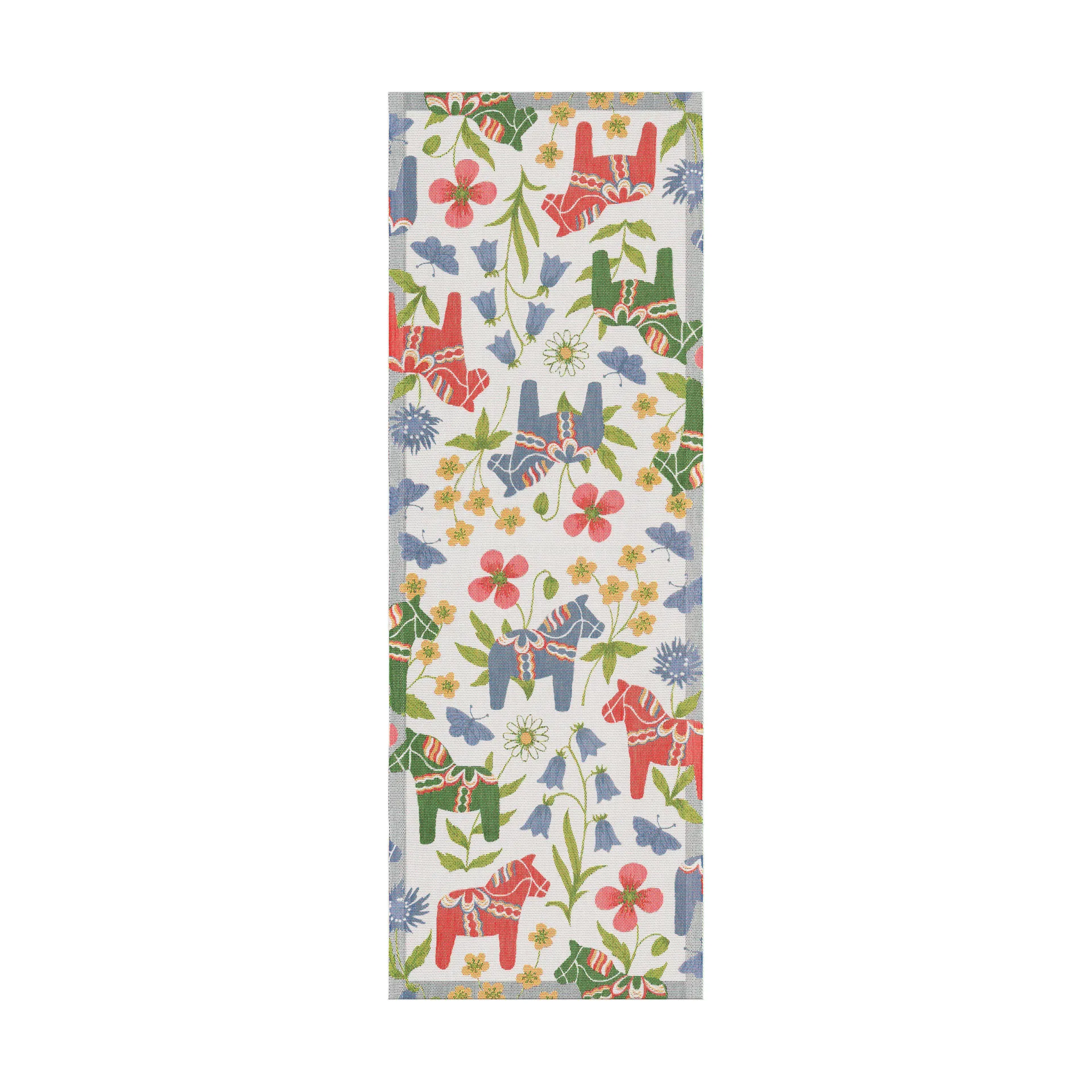 Blomsterhäst 桌旗35x100cm, 多色 Ekelund Linneväveri