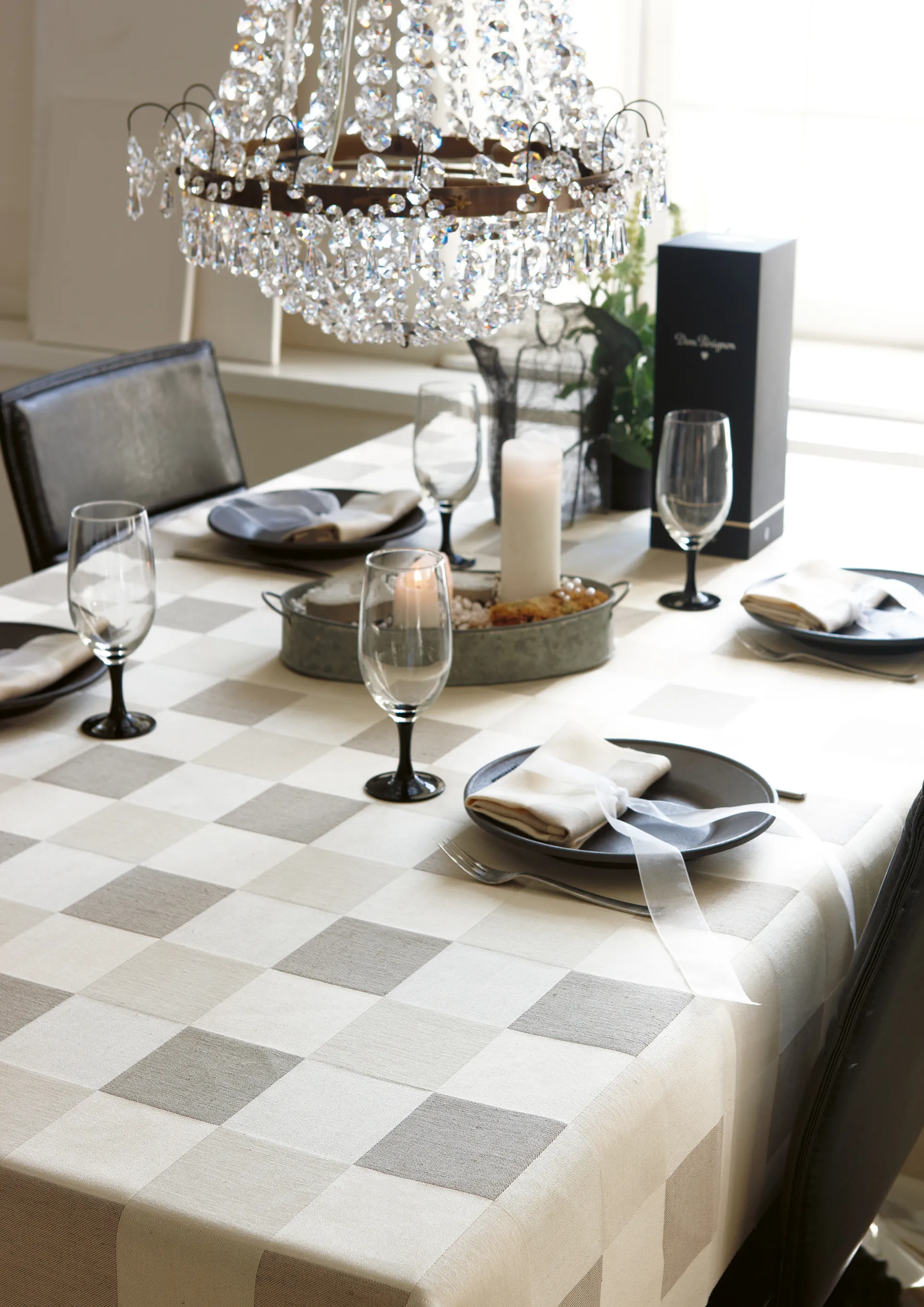 Chess 桌布, 150x300 cm Ekelund Linneväveri