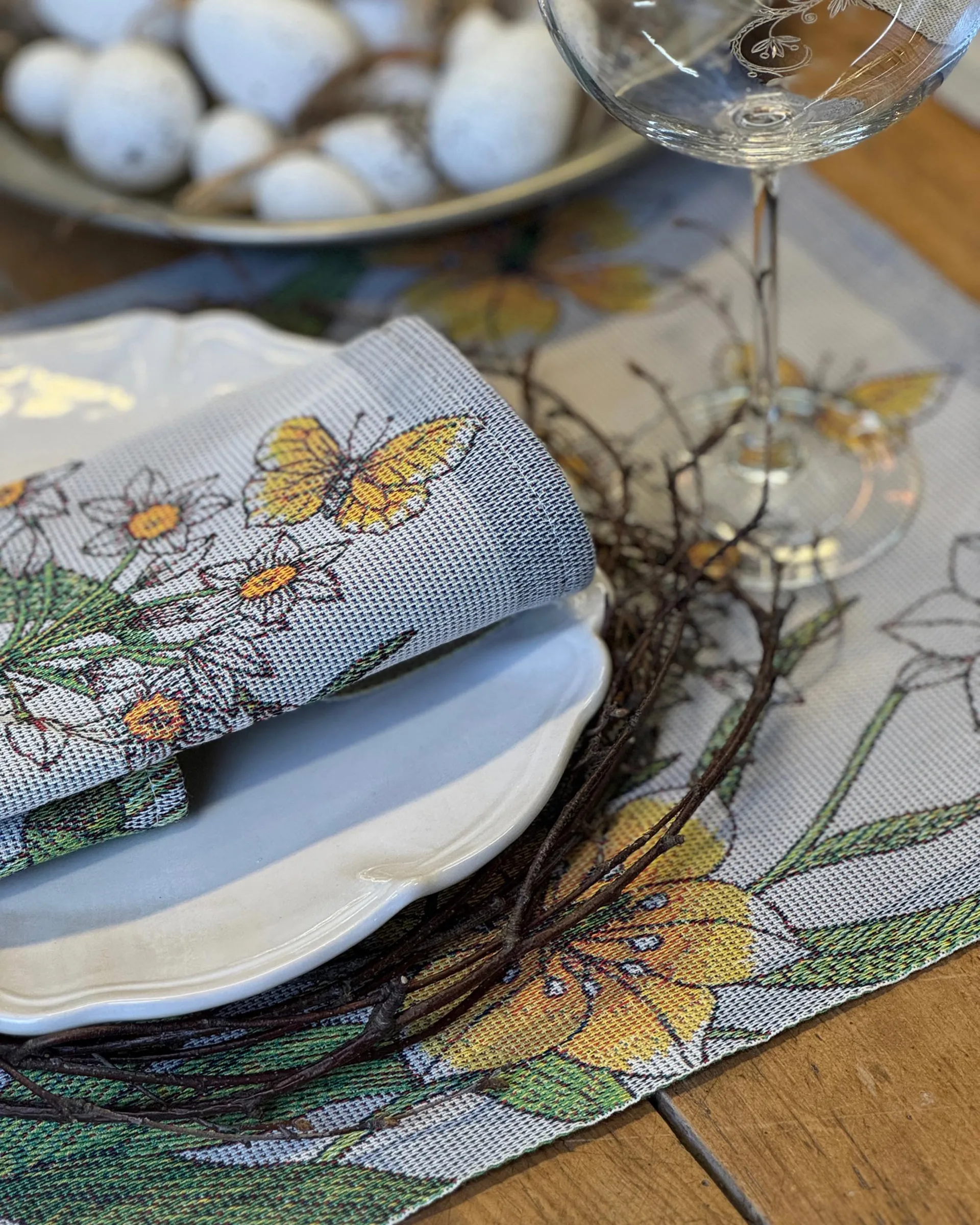 Daffodil 餐垫 35x48 cm, 黄色 Ekelund Linneväveri