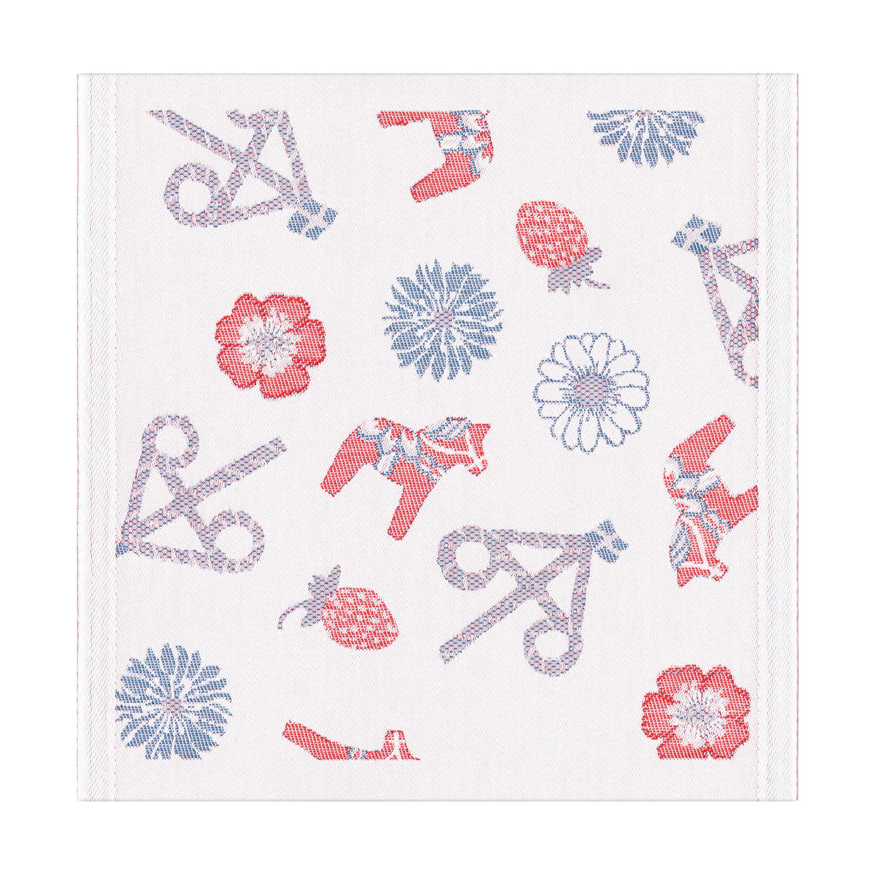 Dalasommar 餐巾纸 35x35 cm, 蓝色-红色 Ekelund Linneväveri