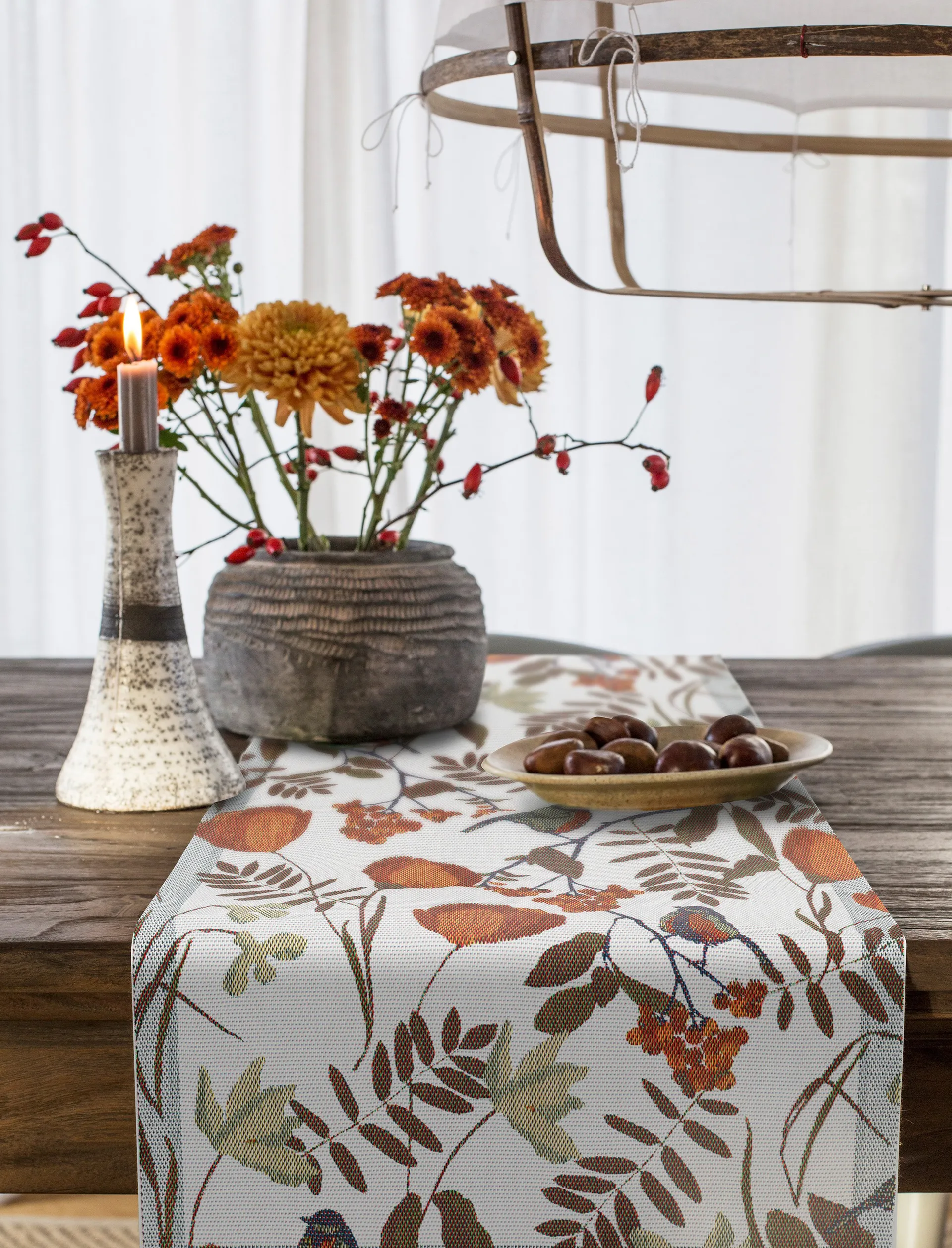 Fåglabäck 桌旗 35x120 cm, 褐色 Ekelund Linneväveri