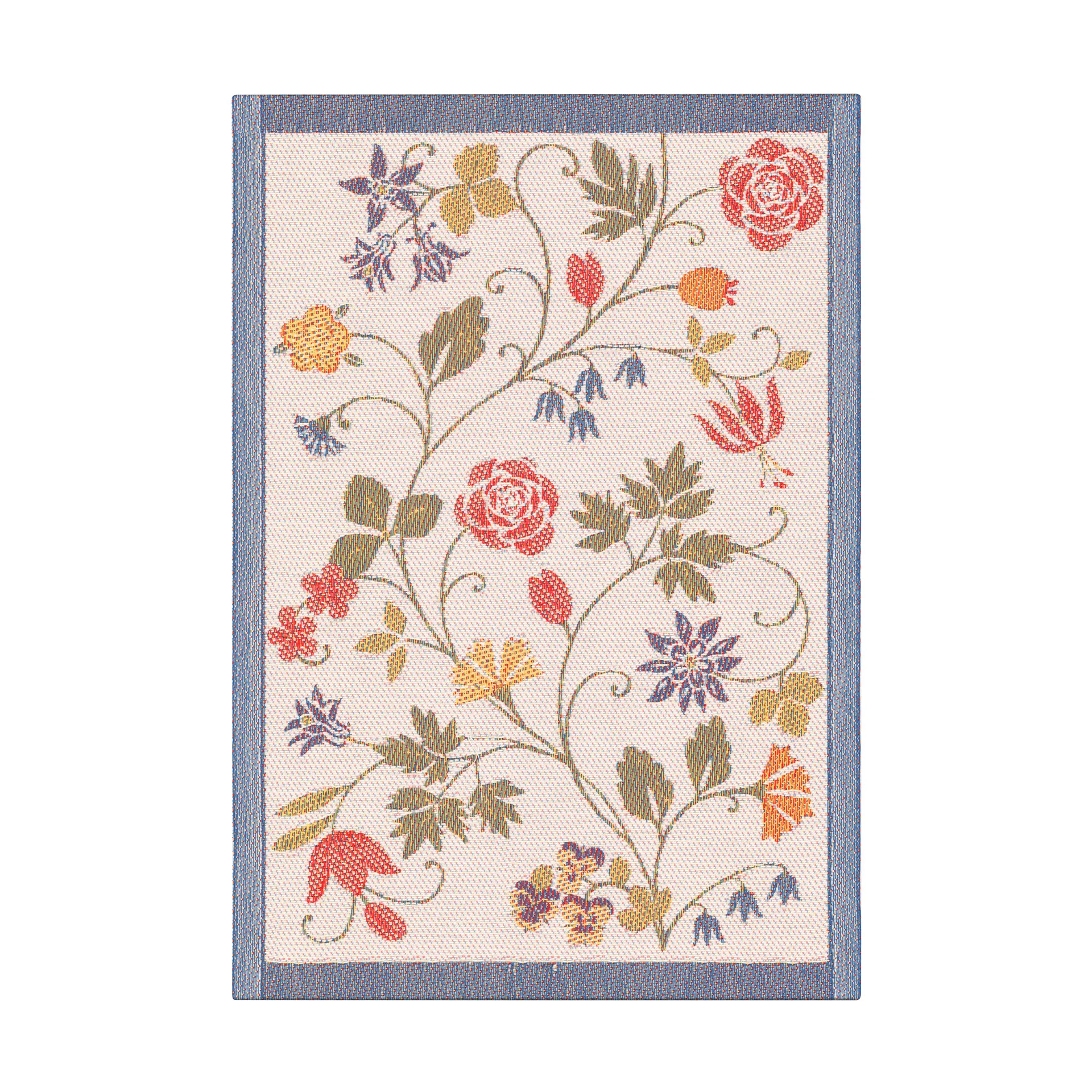 Flower 厨房巾 35x50 cm, 红色-黑色 Ekelund Linneväveri