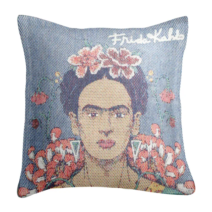 Frida Kahlo枕套40x40cm - 维达色 - Ekelund Linneväveri