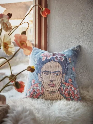 Frida Kahlo枕套40x40cm - 维达色 - Ekelund Linneväveri