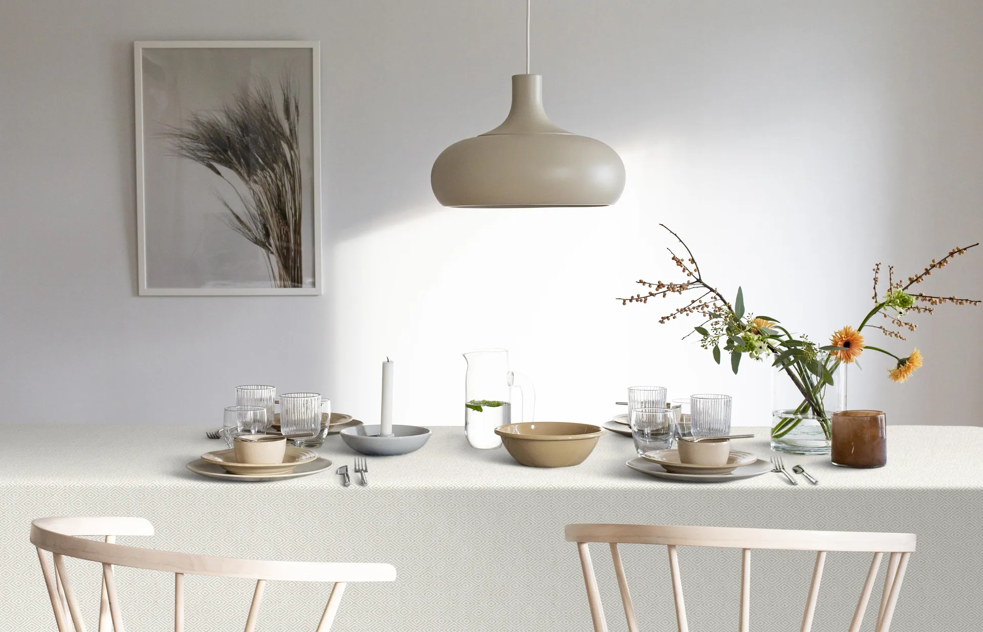 Gåsöga未漂白桌布, 150x350cm Ekelund Linneväveri