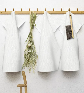 Gåsöga 厨房巾 bleached - 35x50 cm - Ekelund Linneväveri