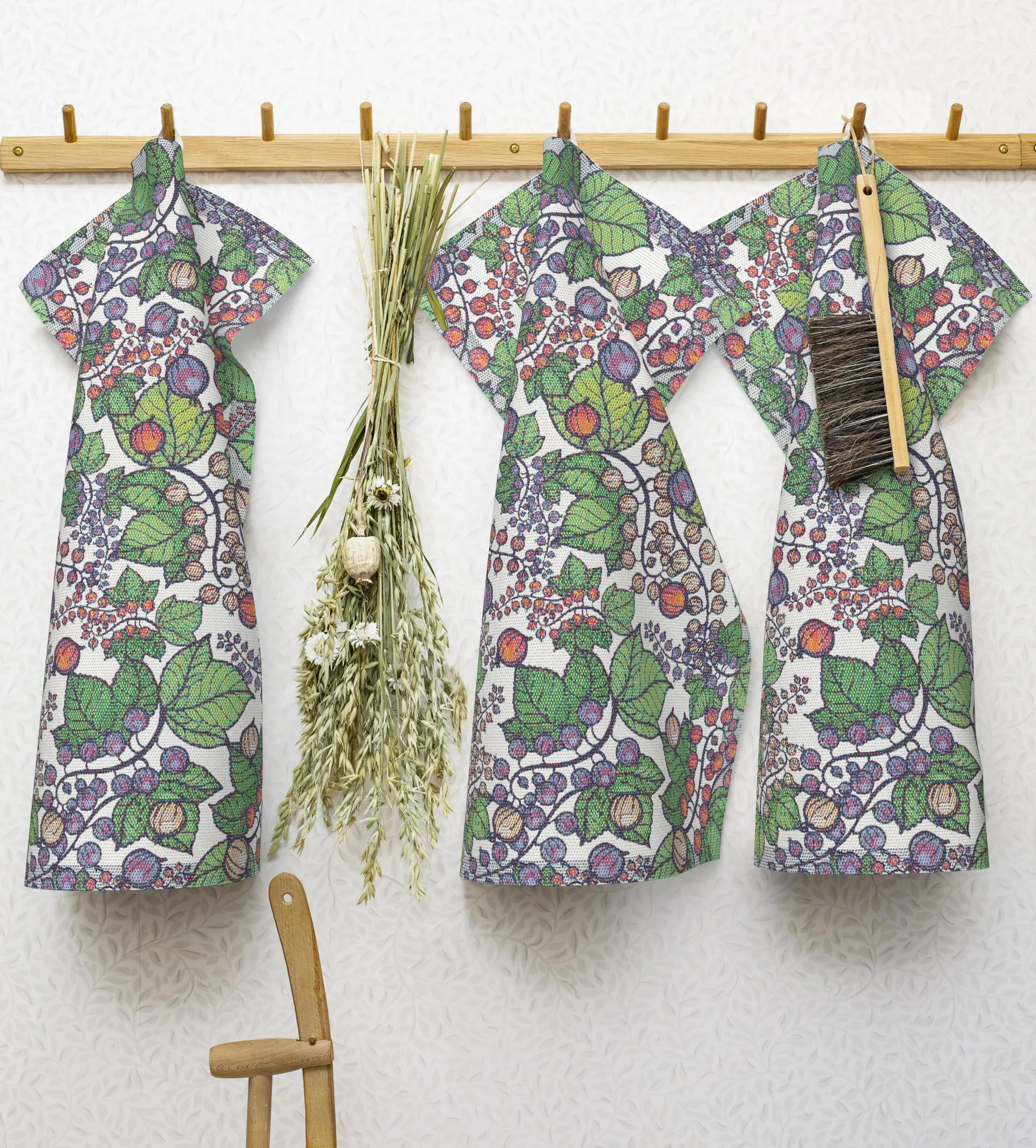 Gooseberries 厨房巾 35x50 cm, 绿色 Ekelund Linneväveri