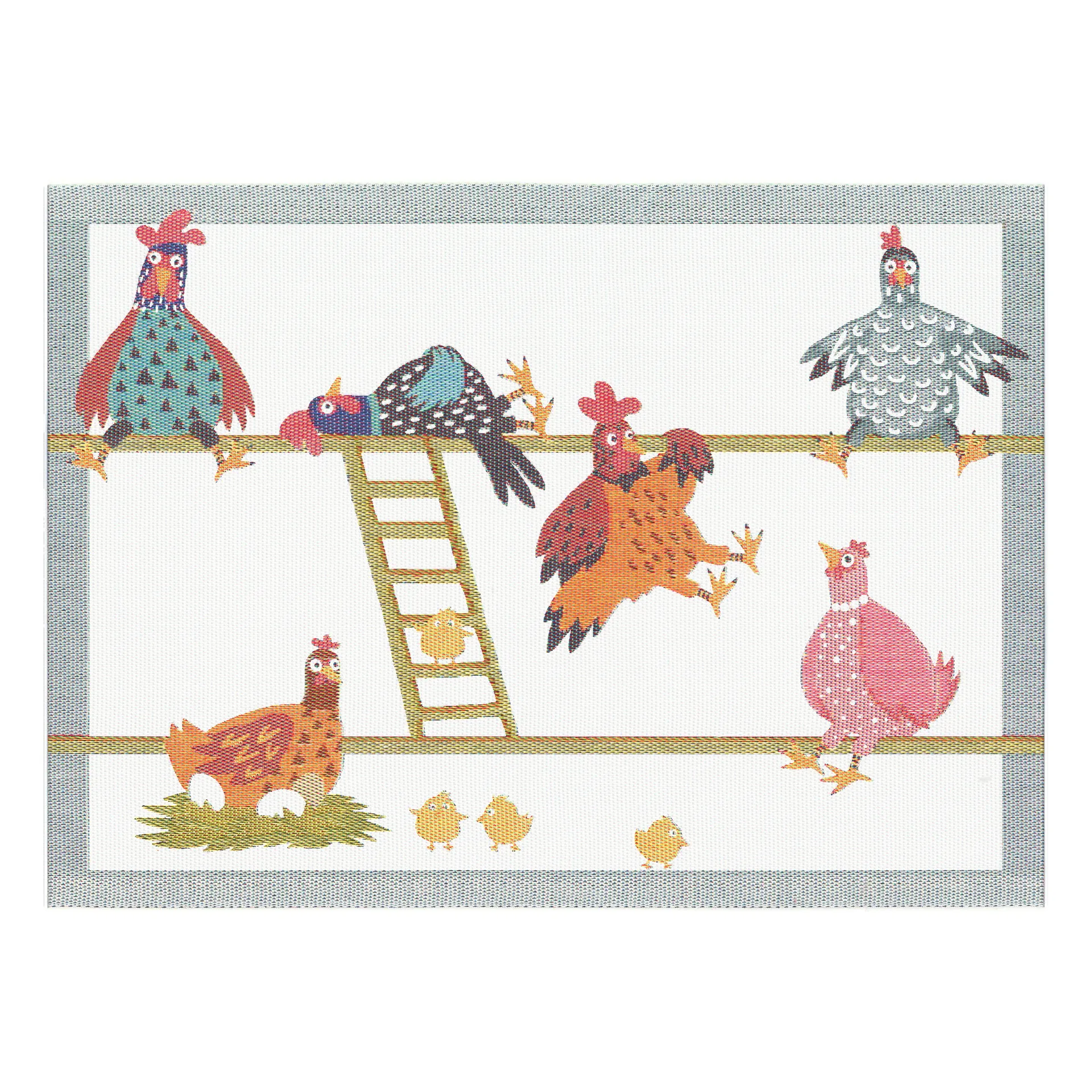 Hens house 餐垫  35x48 cm, multi Ekelund Linneväveri