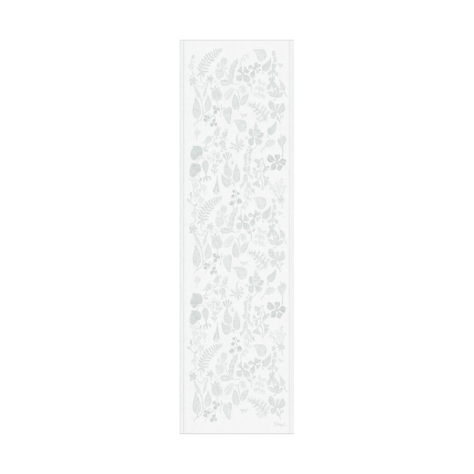 Herbarium 植物图案桌旗35x120厘米, 灰色 Ekelund Linneväveri