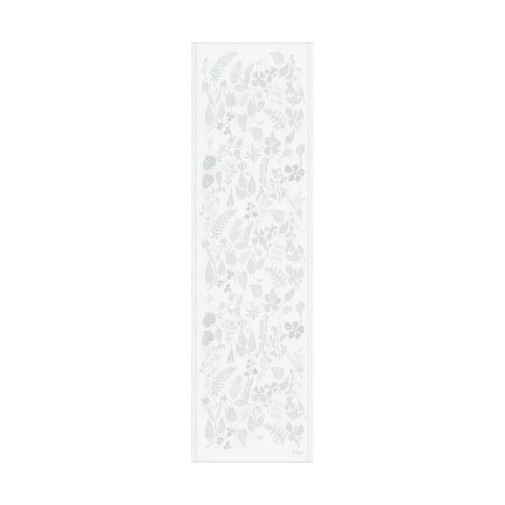 Herbarium 植物图案桌旗35x120厘米 - 灰色 - Ekelund Linneväveri