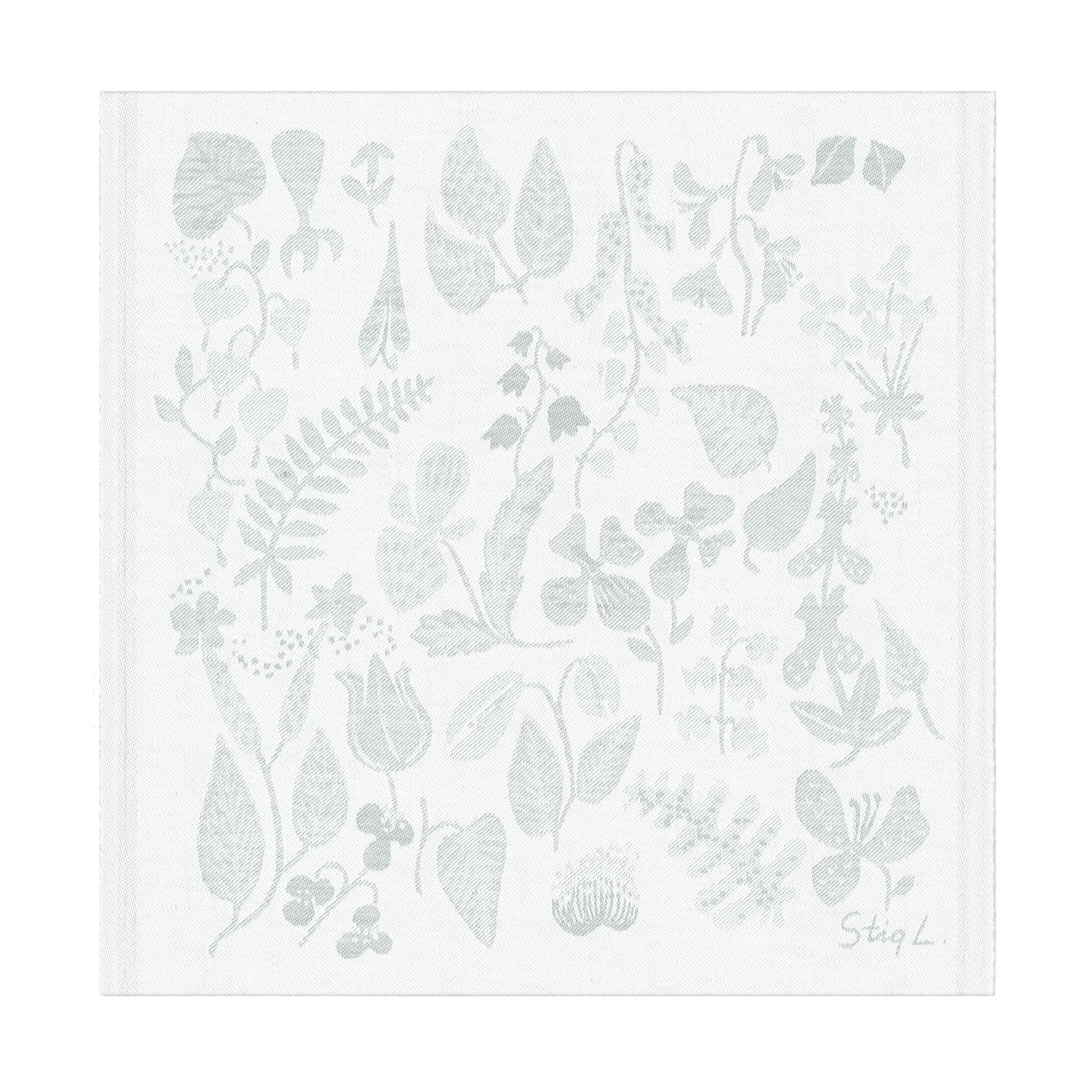 Herbarium 植物图案餐巾布35x35厘米, 灰色 Ekelund Linneväveri