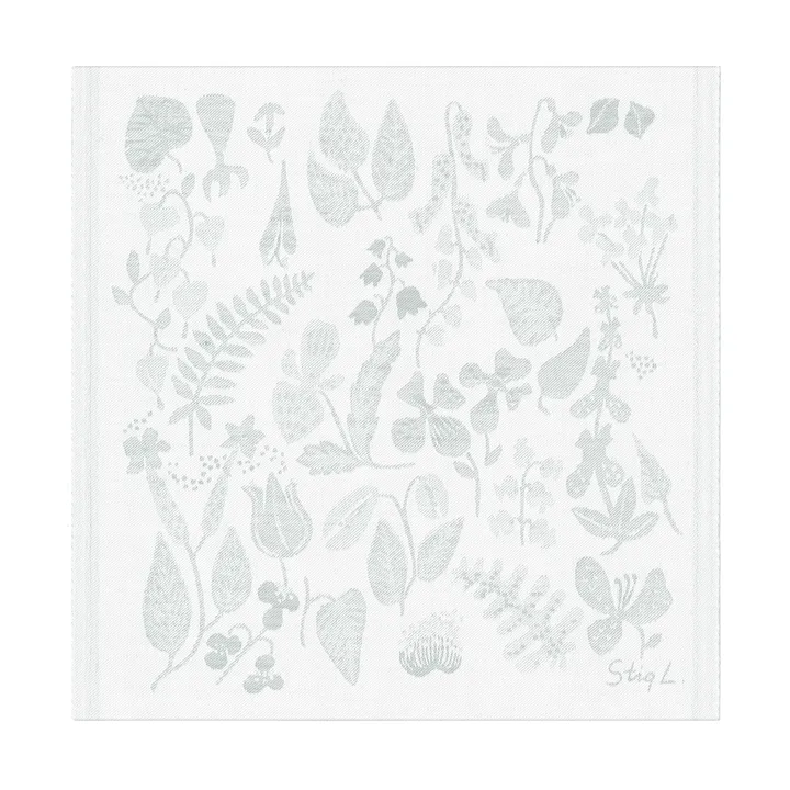 Herbarium 植物图案餐巾布35x35厘米 - 灰色 - Ekelund Linneväveri