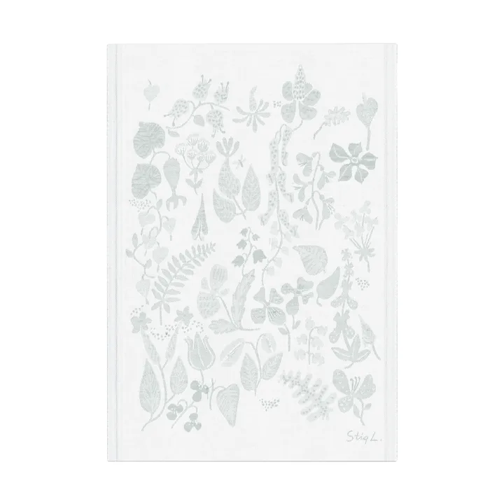 Herbarium 植物图案厨房擦手巾35x50厘米 - 灰色 - Ekelund Linneväveri