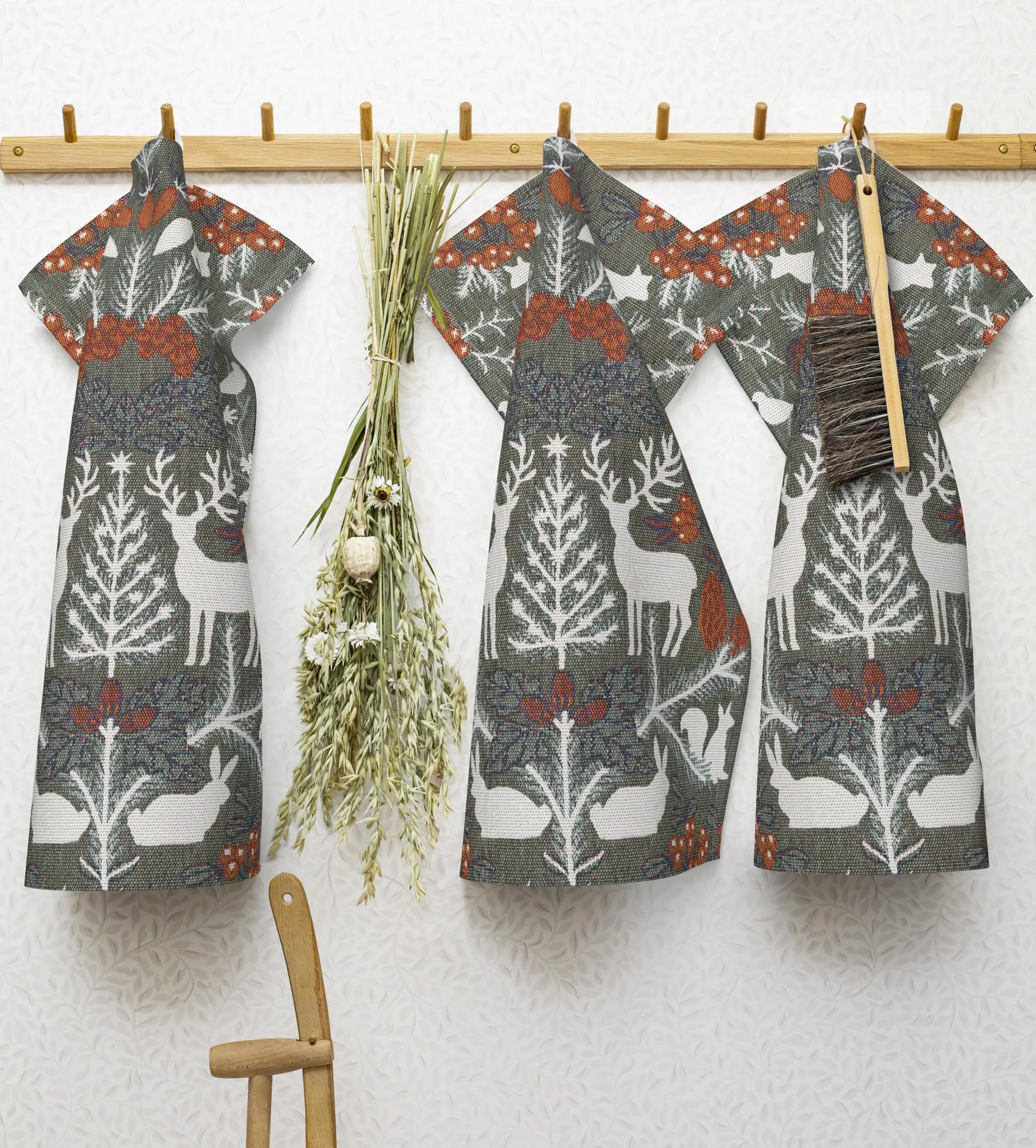 Hjortnäs 厨房巾 35x50 cm, 灰色 Ekelund Linneväveri