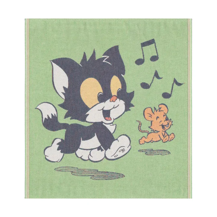 Katten Jansson 婴儿毯70x75cm - 绿色 - Ekelund Linneväveri