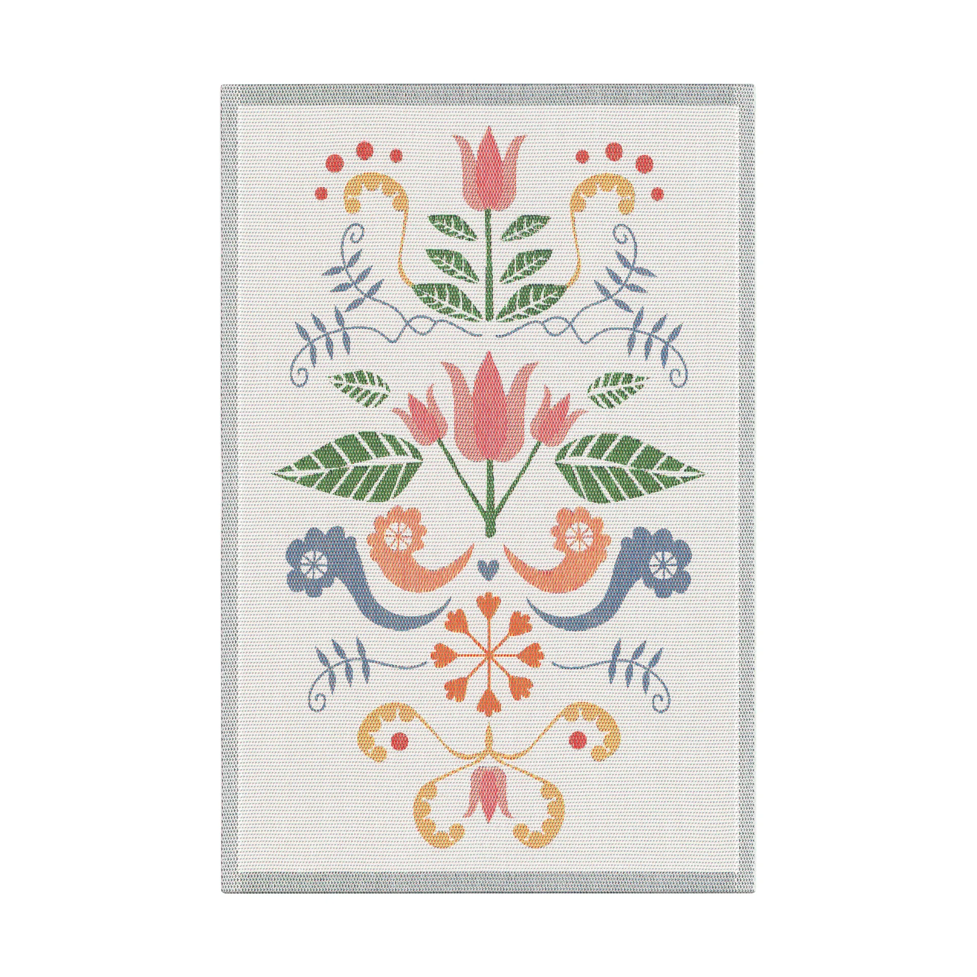 Lindas tulpan 厨房巾 40x60 cm, 粉色-灰色 Ekelund Linneväveri