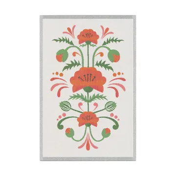Lindas vallmo 厨房巾 40x60 cm - 橙色-灰色 - Ekelund Linneväveri