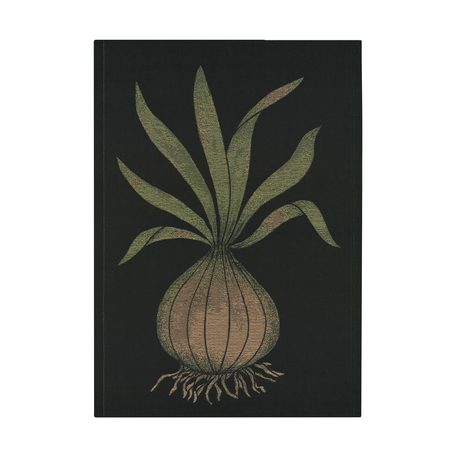 Lök 厨房巾 48x70 cm, 黑色-dark 黄色 Ekelund Linneväveri