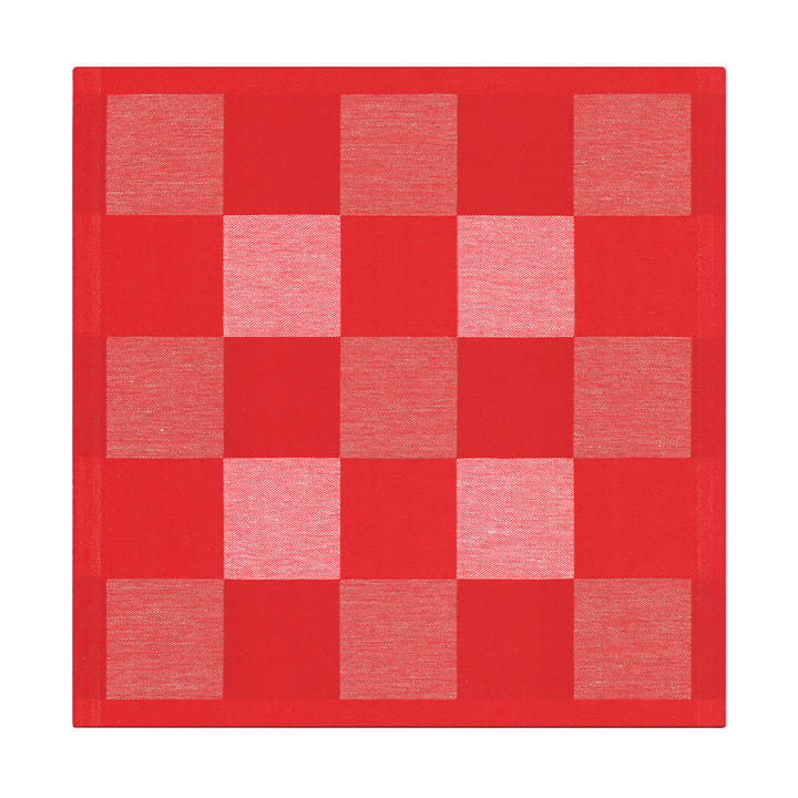 Schack 餐巾布 红色 - 35x35 cm - Ekelund Linneväveri