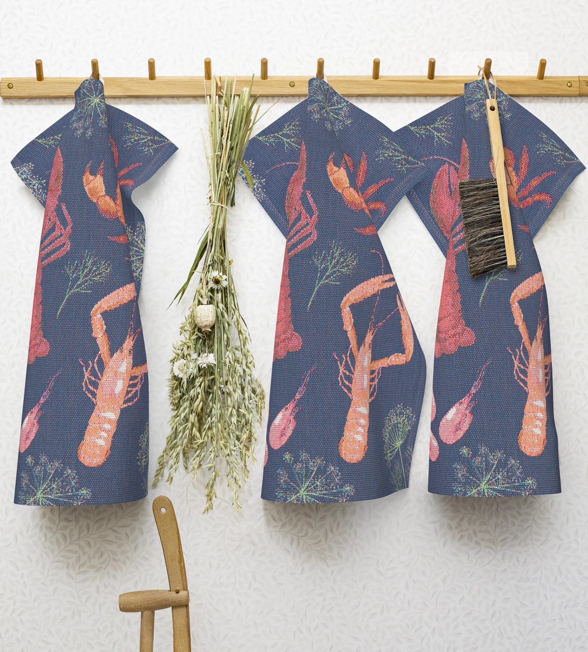 Shellfish party 厨房巾 , 40x60 cm Ekelund Linneväveri