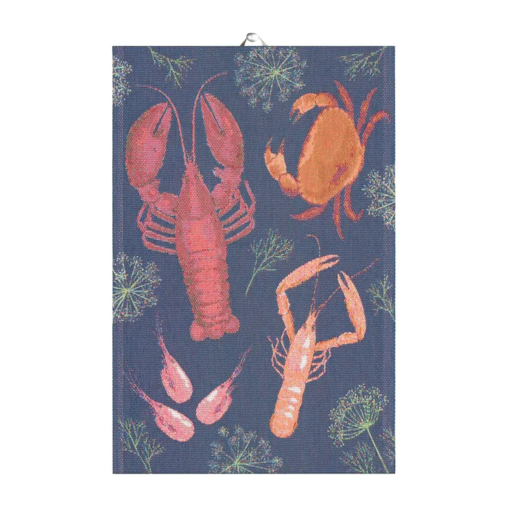 Shellfish party 厨房毛巾 - 40x60cm - Ekelund Linneväveri