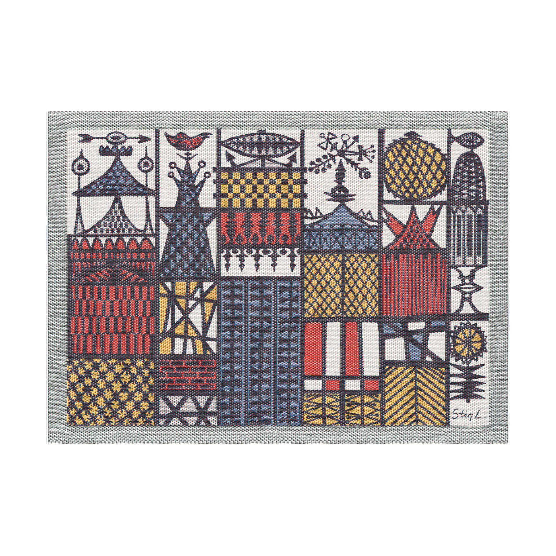 Stadsdel 餐垫桌垫35x48厘米, 多色 Ekelund Linneväveri