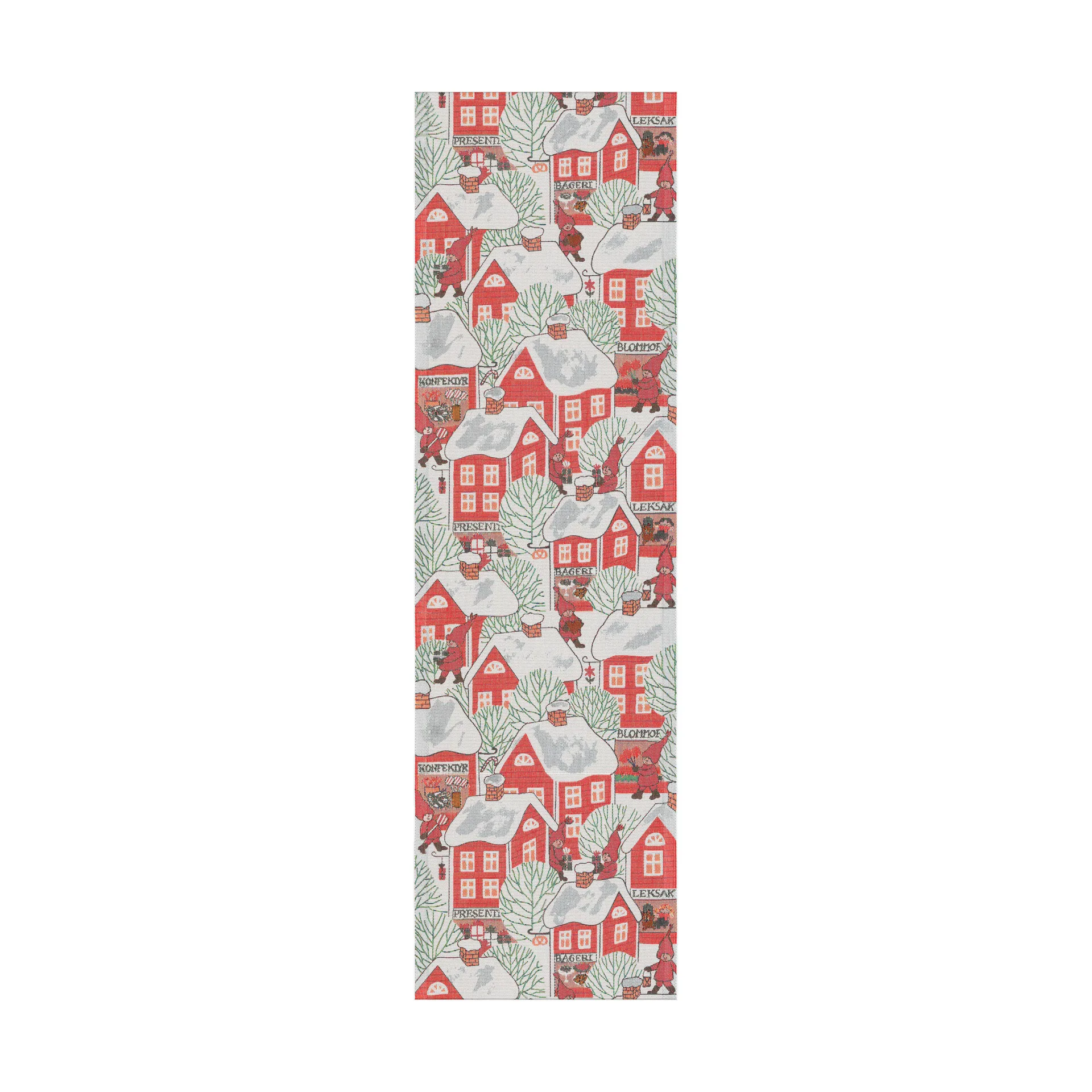 Tomtebyn 桌旗 35x120 cm, 红色 Ekelund Linneväveri