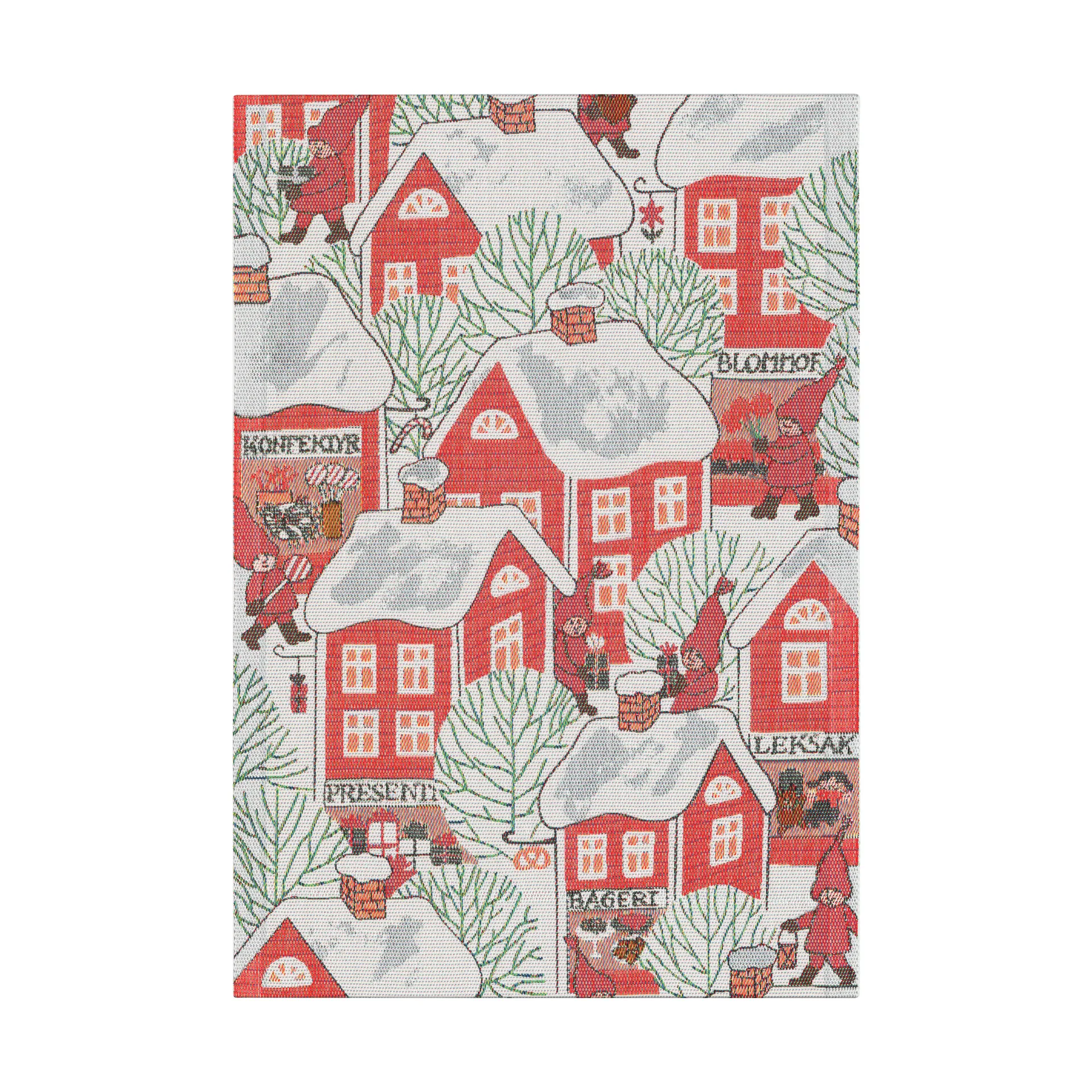 Tomtebyn 厨房巾 35x50 cm, 红色 Ekelund Linneväveri