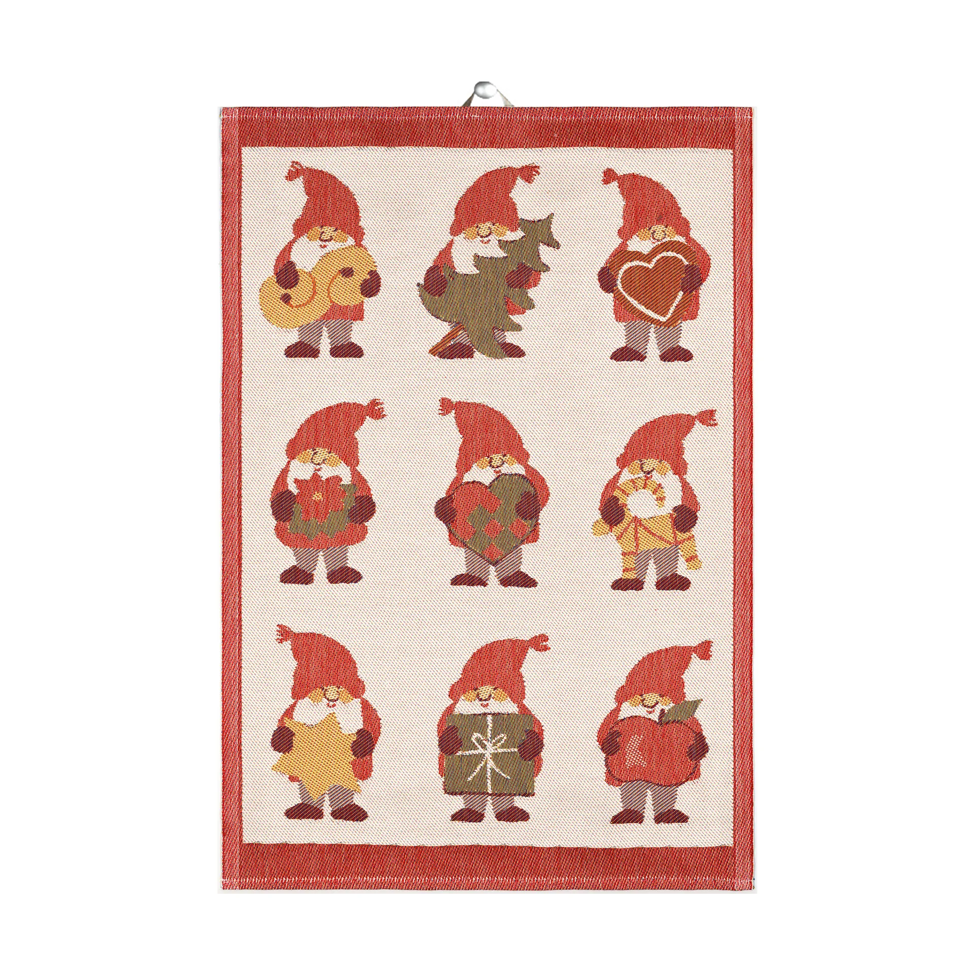 Tomtemys 厨房巾 35x50 cm, 红色 Ekelund Linneväveri