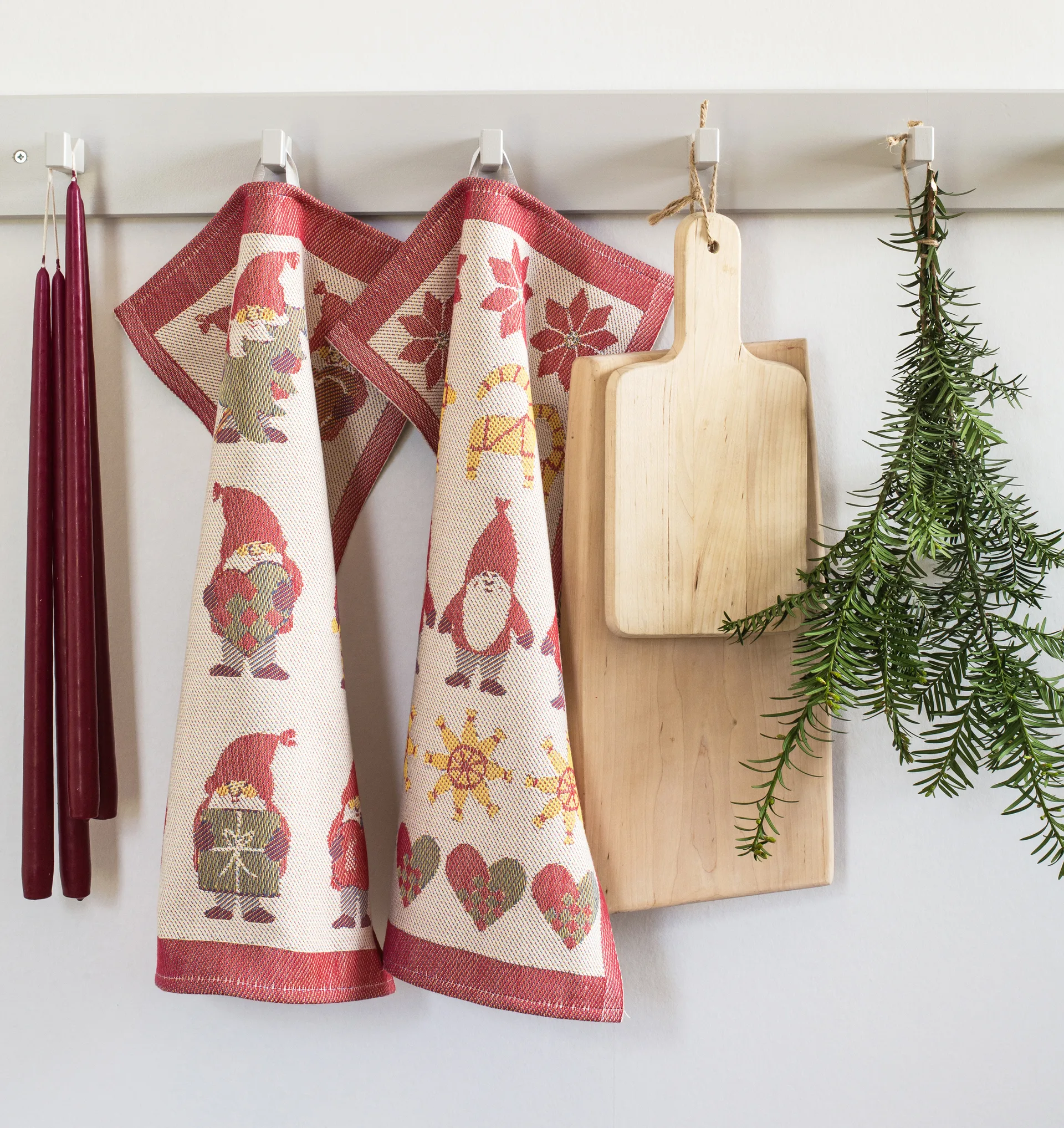 Tomtemys 厨房巾 35x50 cm, 红色 Ekelund Linneväveri