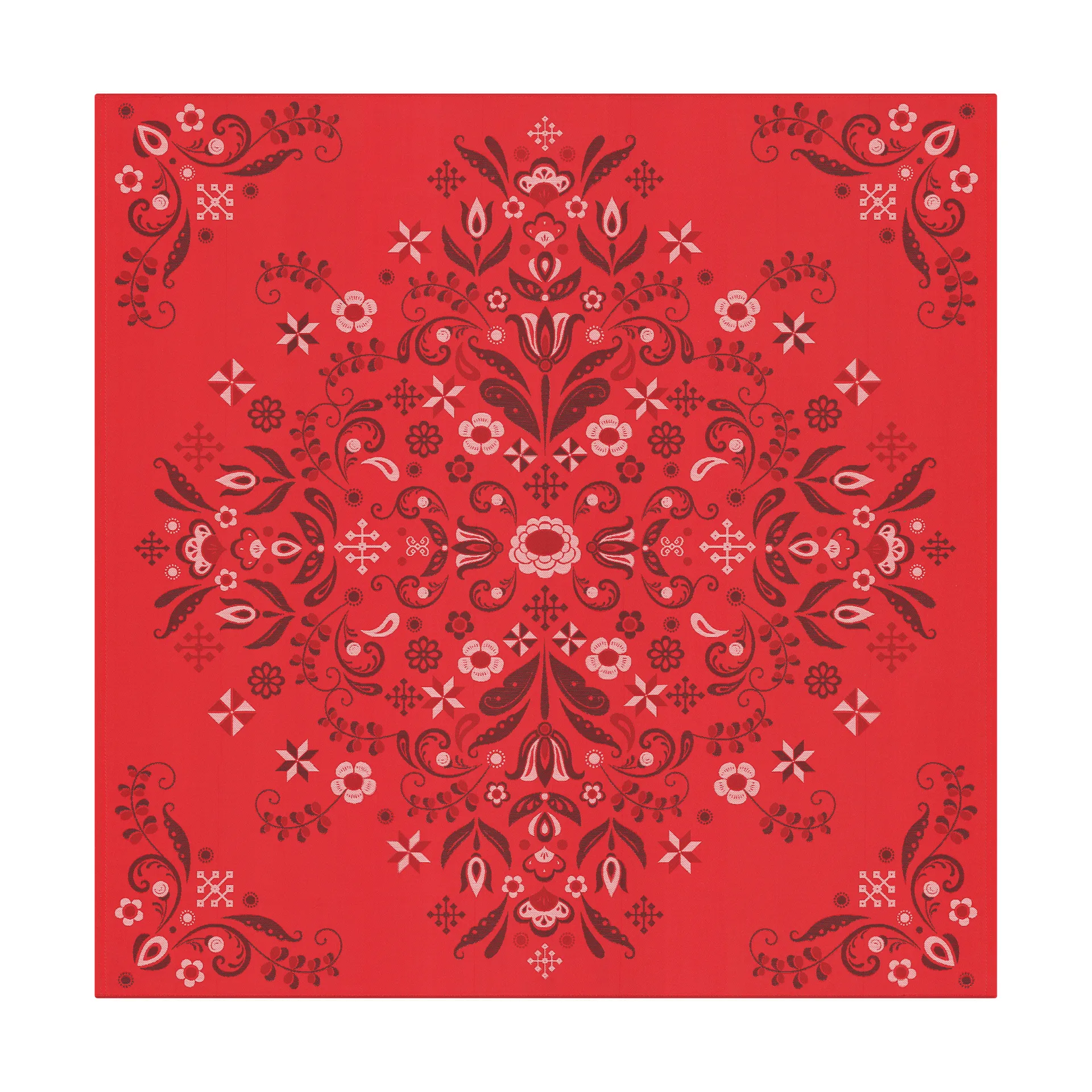 Torplyckan 桌布 145x145 cm, 红色 Ekelund Linneväveri