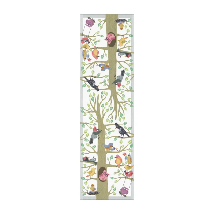 Vårfåglar桌旗 - 35x120cm - Ekelund Linneväveri