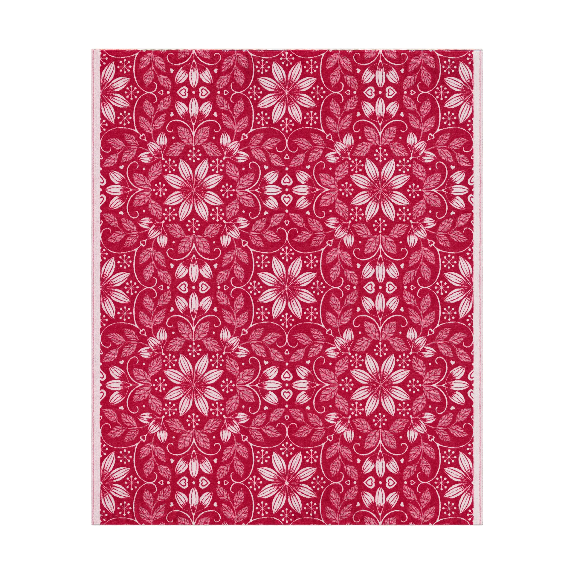 Warm 棉毯 140x170 cm, 红色 Ekelund Linneväveri