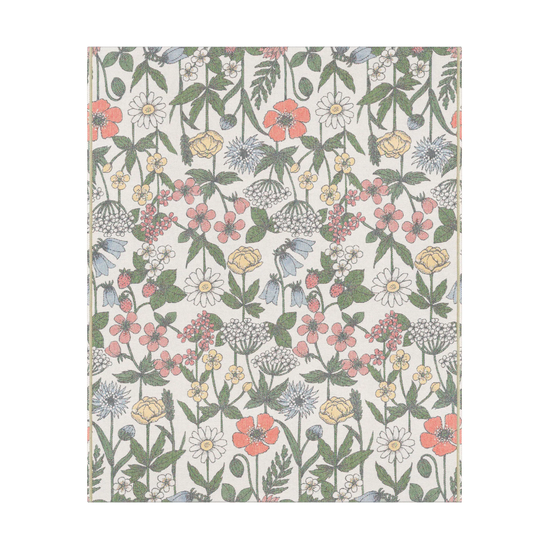 Wildflower 棉毯 140x170 cm, 彩色 Ekelund Linneväveri