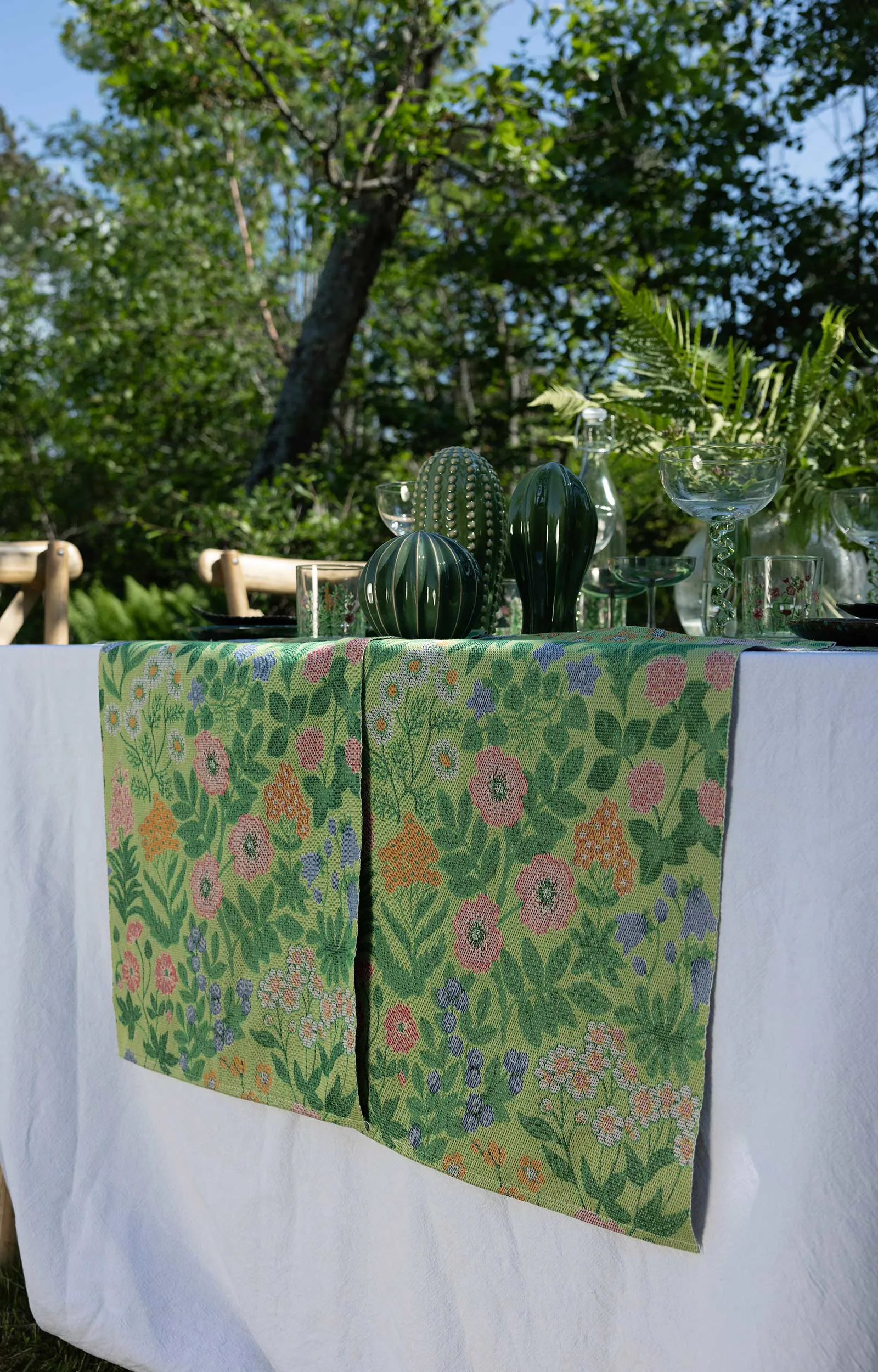 Wildflower 棉毯 140x170 cm, 彩色 Ekelund Linneväveri