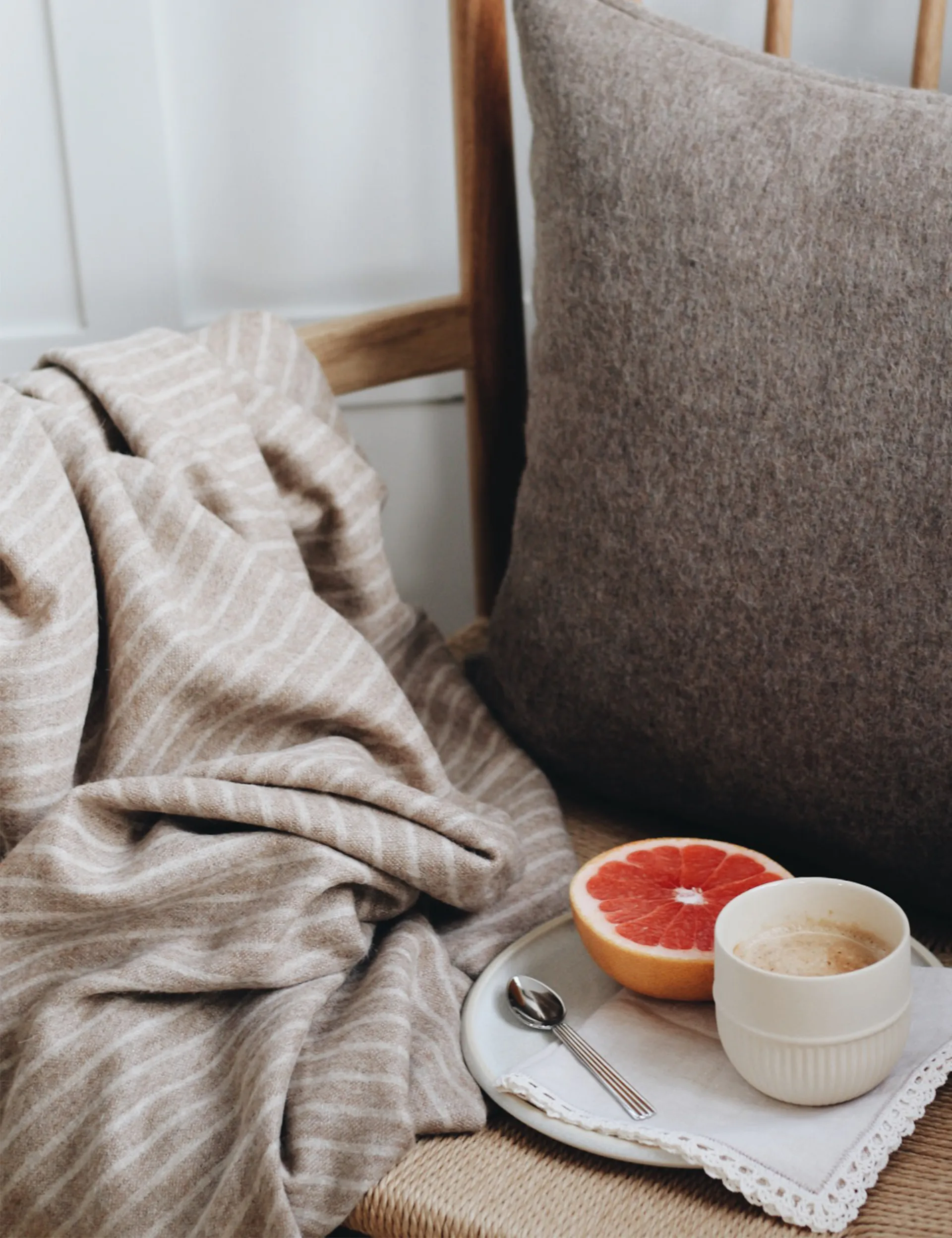 Stripes 毯子  130x200 cm, Camel Elvang Denmark