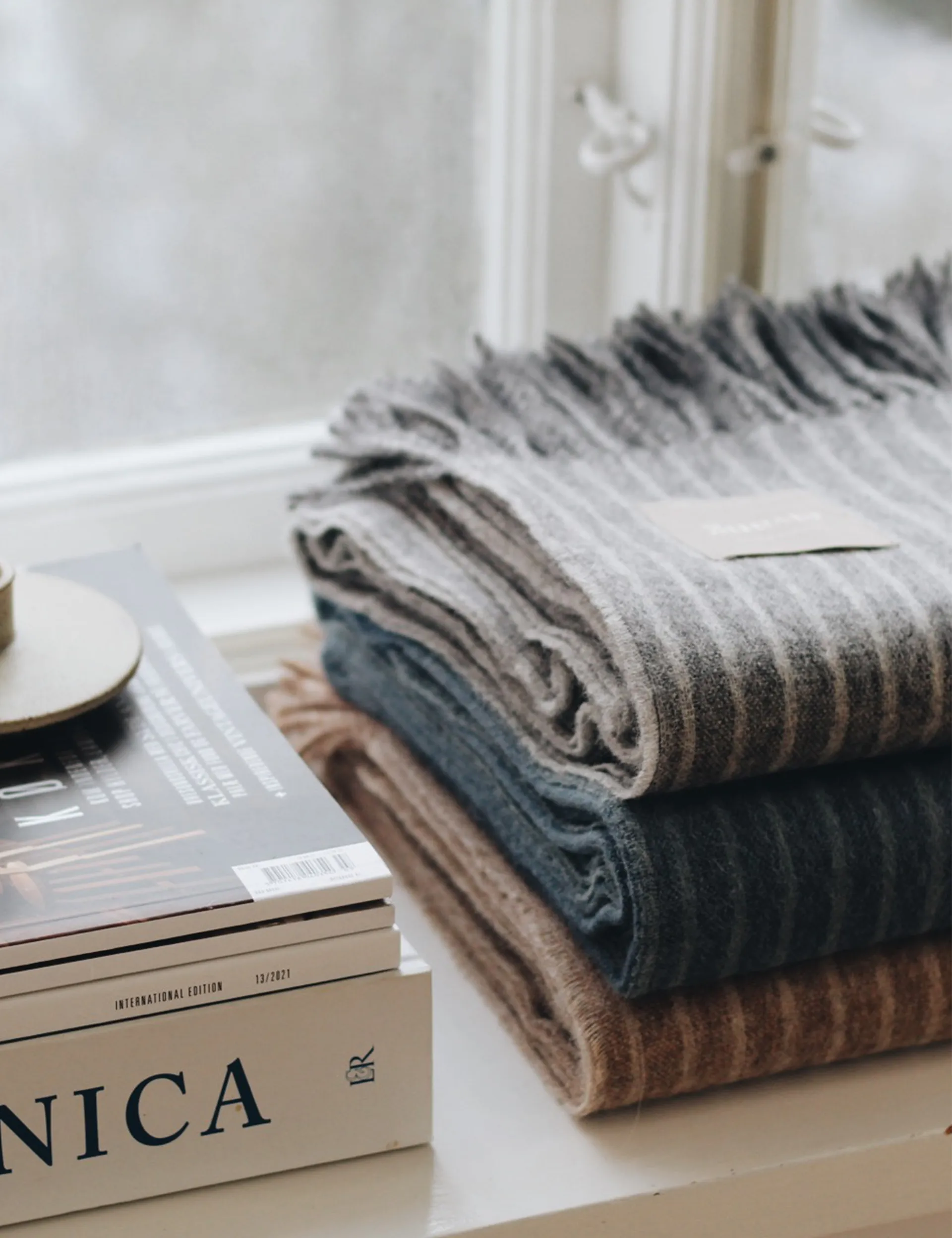 Stripes 毯子  130x200 cm, Mirage 蓝色 Elvang Denmark