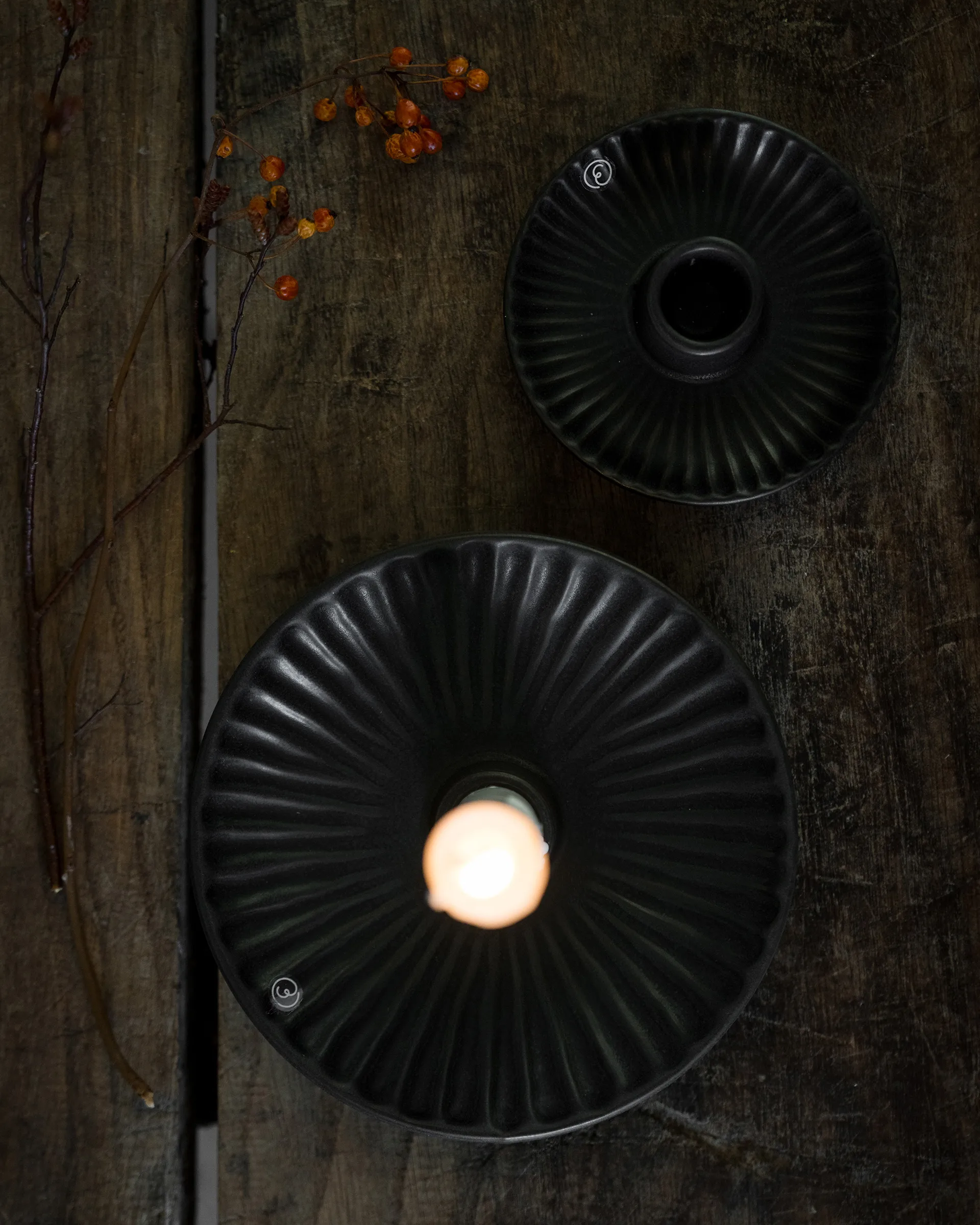 Ernst 烛台 Ø10.5x3.5 cm, 黑色 ERNST