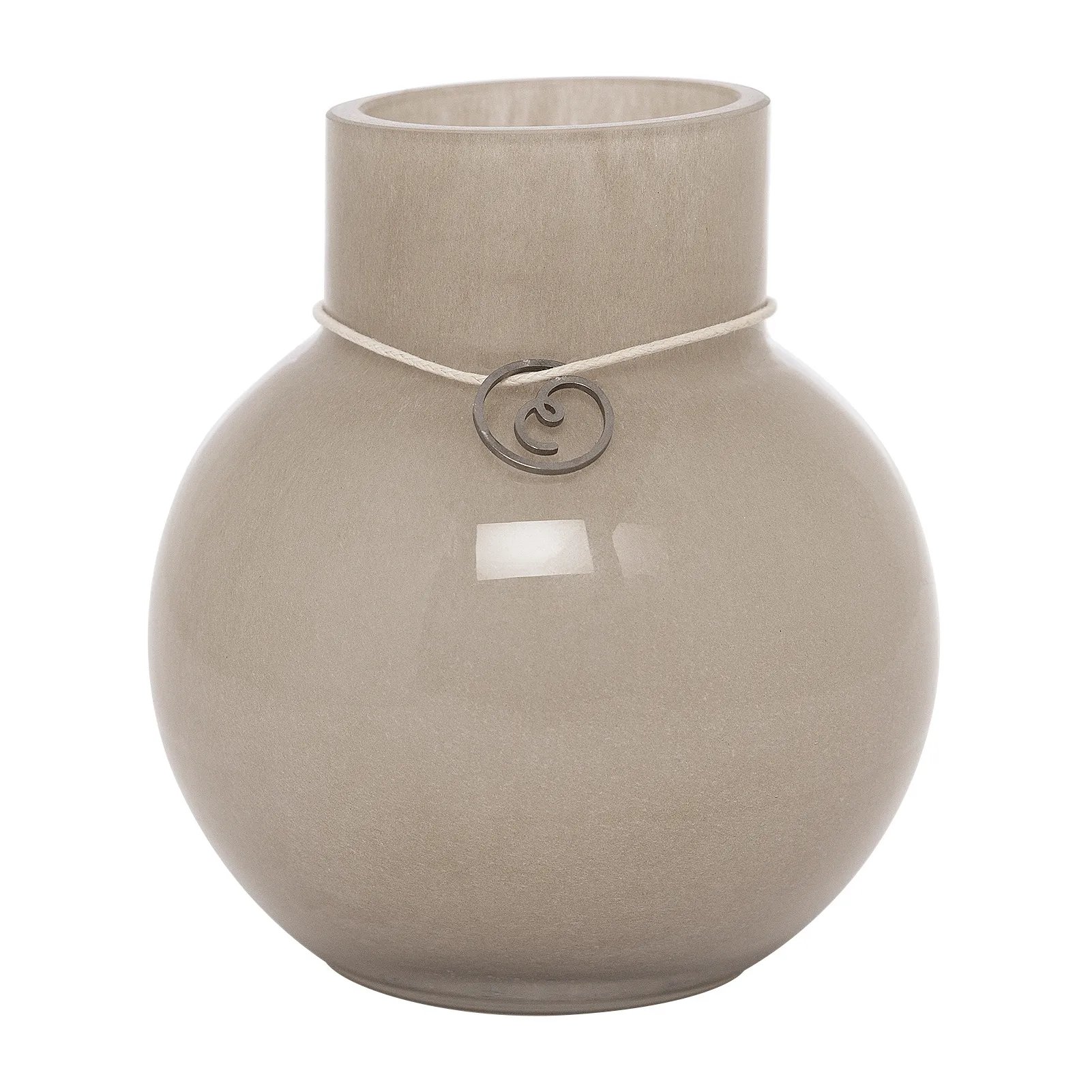 Ernst 圆形玻璃花瓶 米色, 高10cm_直径9cm ERNST