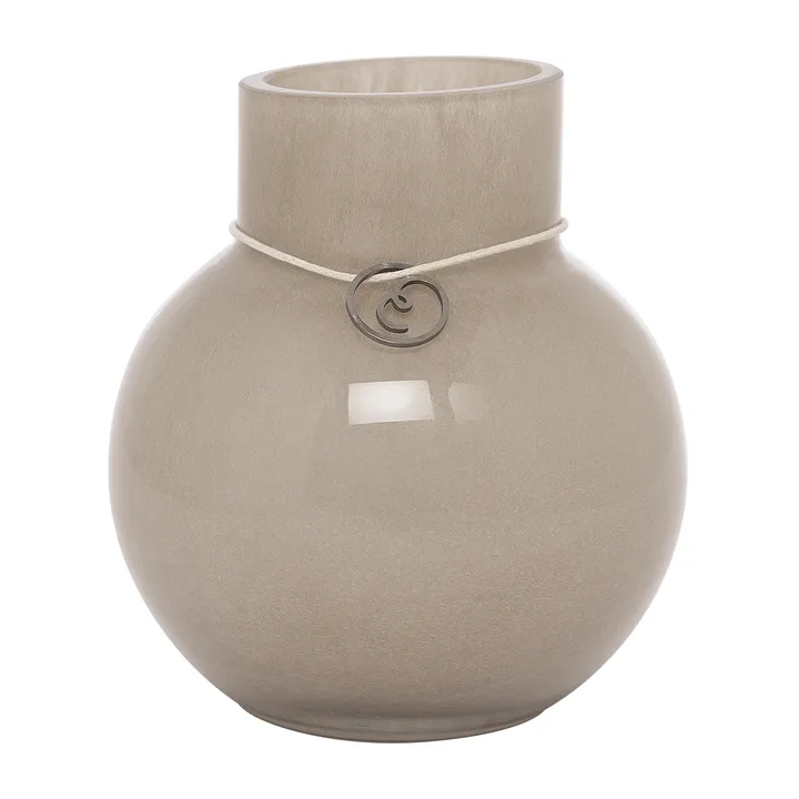 Ernst 圆形玻璃花瓶 米色 - 高10cm_直径9cm - ERNST