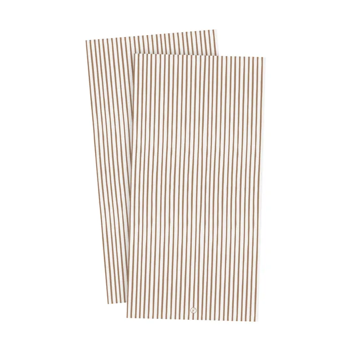 Ernst 条纹餐巾10x20cm 20件装 - 可乐白 - ERNST