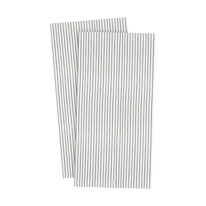Ernst 条纹餐巾10x20cm 20件装 - 白色_灰色条纹 - ERNST
