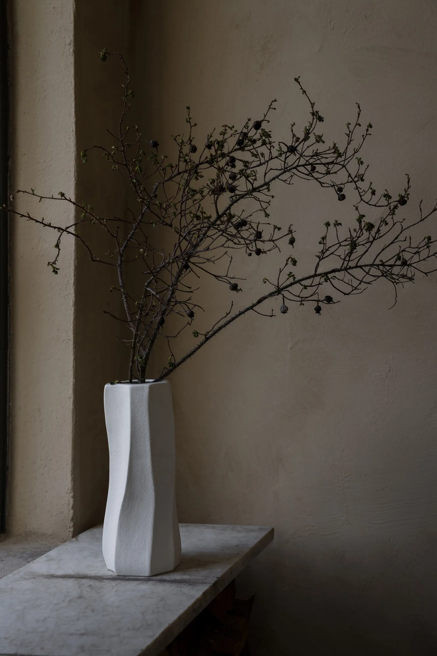 Ernst 炻瓷花瓶Ø13x31cm, 自然白色 ERNST
