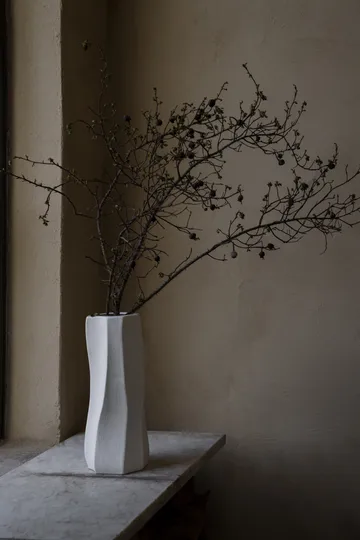Ernst 炻瓷花瓶Ø13x31cm - 自然白色 - ERNST