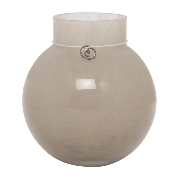 Ernst 圆形玻璃花瓶 米色 - 高14cm_直径13cm - ERNST