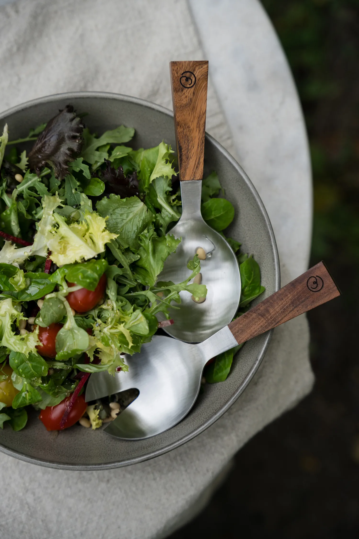 Ernst 沙拉用餐具 2件, Acacia, 18 cm ERNST