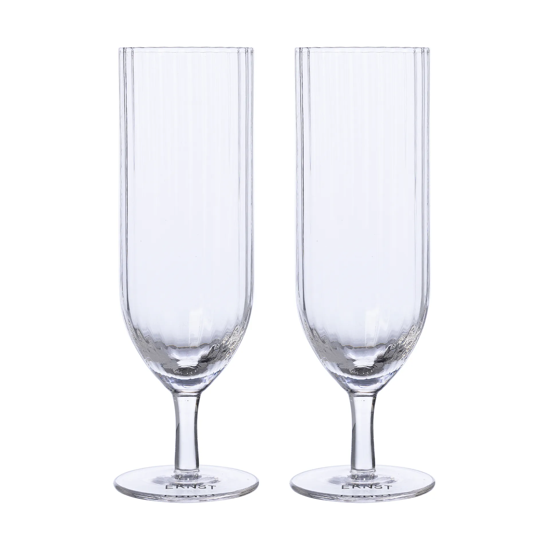 Ernst 罗纹香槟杯 2支装, 透明 ERNST